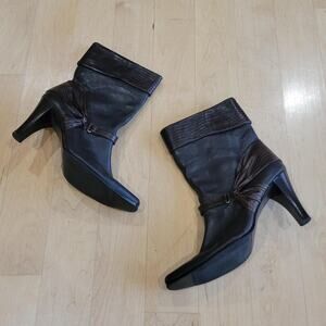 Worthington Midcalf Brown Leather Boots Ladies Size 9